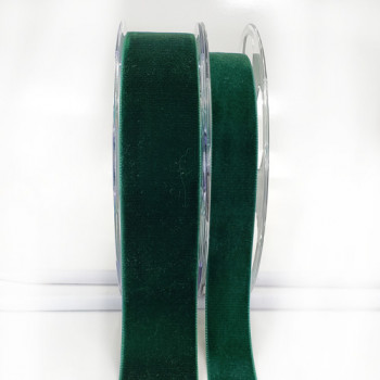 012 Hunter Green Swiss Velvet Ribbon, 5 Sizes - Sold by the yard