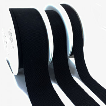 1084  Col.233 - Black, Renaissance Grosgrain Ribbon - 100% cotton in 6 Sizes, Sold by the Yard