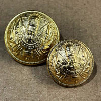 14163 -  Gold Metal Military Look Button, 4 Sizes