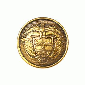14165 - Old Gold Metal Coat Button, 29mm