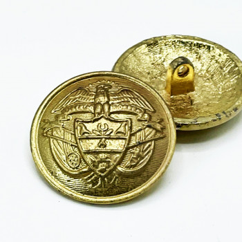 14171 - Gold, Military Look Cast Metal Coat and Overcoat Button, 1-1/8" 