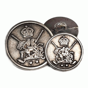 17-624  Ant. Silver Blazer Button, 2 Sizes