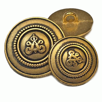 17-631AB Matte Ant. Gold Jacket and Coat Button, 3 Sizes