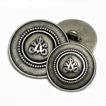 17-631S Matte Antique Silver Blazer Button, 3 Sizes
