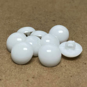 2007 -White Half Ball  Shank Button -2 Sizes, Sold by the Dozen