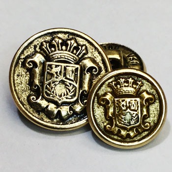 15067 Antique Gold Blazer Button - 2 Sizes
