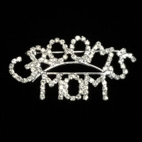 BW-172A- Groom's Mom Crystal Rhinestone Pin