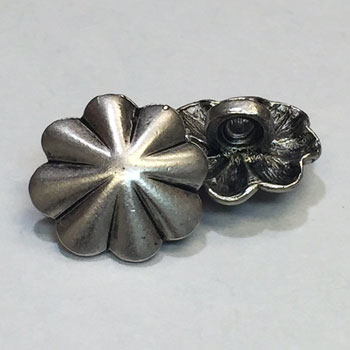 M-1203-D Antique Silver Metal Concho Button - Priced per Dozen M-1203-D Antique Silver Metal Concho Button - Priced per Dozen
