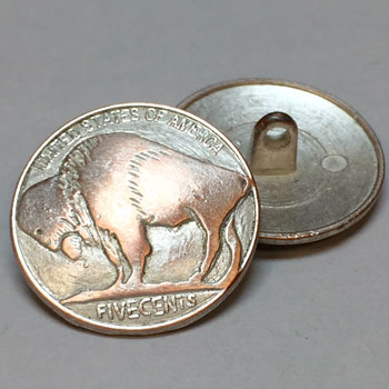 M-186-SC-Buffalo Nickel Metal Button M-186-SC-Buffalo Nickel Metal Button