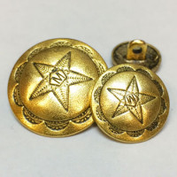 M-7820A - Matte Antique Gold Metal Button, in 3 Sizes
