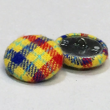 YF-1334  Plaid Covered Button, Sold by the Dozen