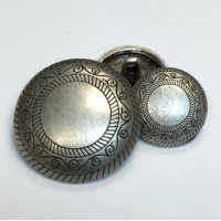 M-1605-Concho Style Metal Button, 2 Sizes 