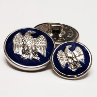 29933N Silver and Navy Epoxy Blazer Button, 2 Sizes