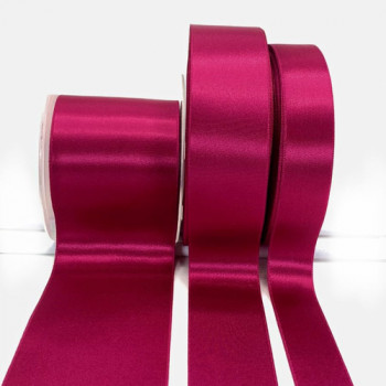 300 Col. 073 Fuchsia Stephanoise Double Face Satin, 5 Sizes - Sold by the Yard