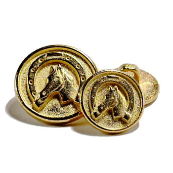 300128 Gold Equestrian Motif Blazer Button - 2 Sizes