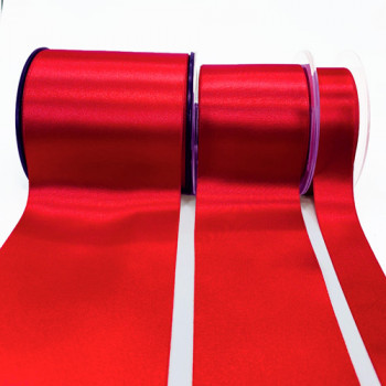 422 Col. 204 -Red Renaissance Double-Face Satin Ribbon, Sold by the Yard - 3 sizes