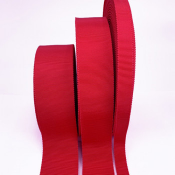 8000  Col. 22 Red Petersham 100% Polyester Grosgrain Ribbon, 7 Sizes - Sold by the Yard
