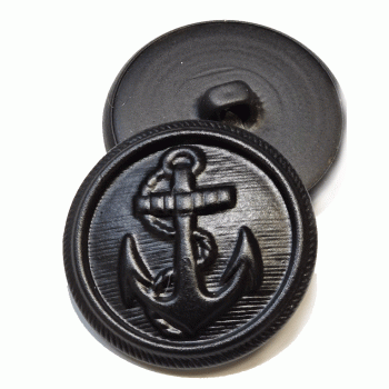 80050 Black  Metal Anchor Button,1-1/8 "