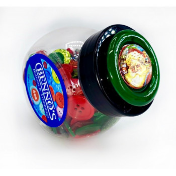 803Jar-Christmas  Mix Buttons with Collectible Top