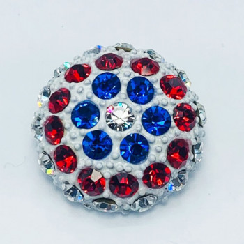 9182TA -Red White And Blue Enameled Base Button