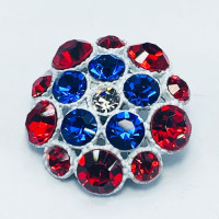 9183TA -Red White And Blue Enameled Base Button