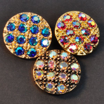9411- AB Stones Gold and Ant. Gold Bases (6 Colors)