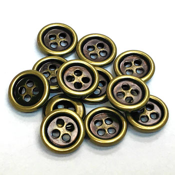 1920s Brass Metal Shank Buttons 7/8 Inch Set of 4 - Ruby Lane