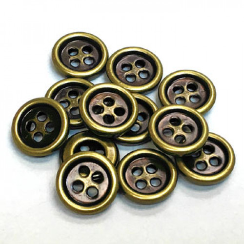 M-1284-D Metal 4-Hole Shirt Button, Priced per Dozen