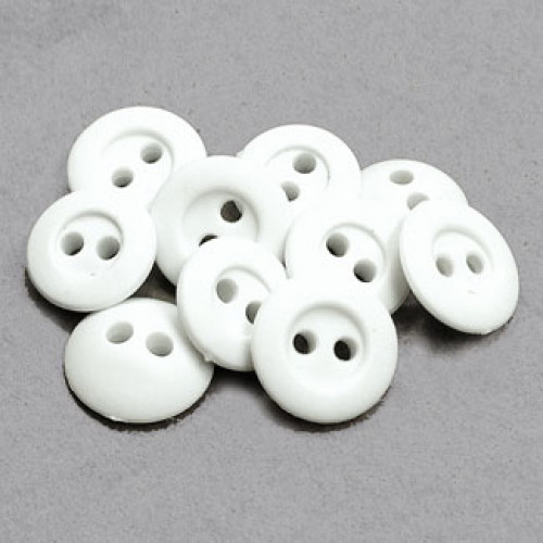RB-1000 White Rubber Shirt Button - 3 Sizes, Priced per Dozen