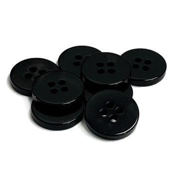 BC-02-D 4-Hole Black Stay Button, 5/8" - Priced by the Dozen