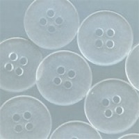 BC-04-D  4-Hole, Matte Clear Placket Button, Priced by the Dozen