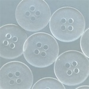 BC-04-D  4-Hole, Matte Clear Placket Button, Priced by the Dozen