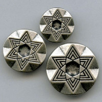 M-1655-Etched Metal Button, 3 Sizes
