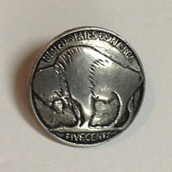 M-186-B-Buffalo Nickel Metal Button - 2 Sizes M-186-B-Buffalo Nickel Metal Button - 2 Sizes