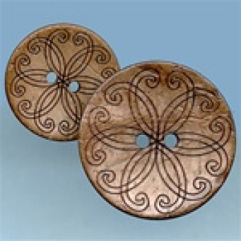 CO-513 Laser Design Coconut Button, 2 Sizes CO-513 Laser Design Coconut Button, 2 Sizes