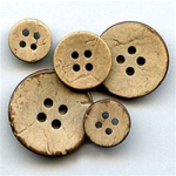 CO-614-Four Hole Coconut Button - 6 Sizes, Priced by the Dozen CO-614-Four Hole Coconut Button - 6 Sizes, Priced by the Dozen