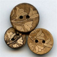 CO-632-Lasered Coconut Button, 3 Sizes