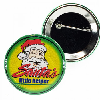 Lot of 12 SANTA'S LITTLE HELPER Buttons  pins Christmas 