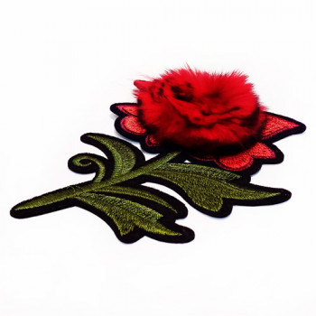 E-1820 Iron-on Embroidered Rose Applique