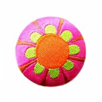 F-1202 -  Embroidered Satin, Covered Button, 5/8"