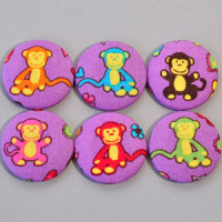 F-1332 Colorful Monkey Buttons (Set of 6)