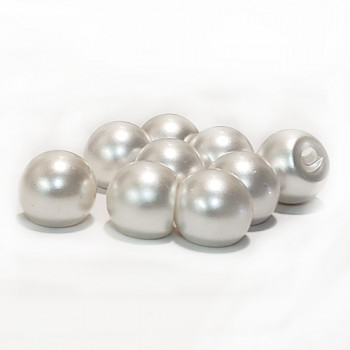 FB-6543 - Full Ball White Pearl Button, 2 Sizes - Priced Per Dozen