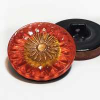 G-3252-0 Vintage Glass Button, 7/8" 