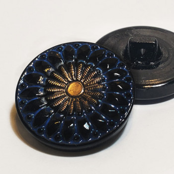 G-3252-1 Vintage Glass Button, 7/8" 