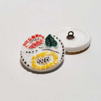 G-4006-S Hand-Painted Glass Blouse Button, 13mm G-4006-S Hand-Painted Glass Blouse Button, 13mm