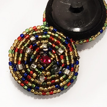 G-594 - Multi-Color Hand Beaded Button