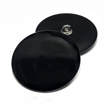 H-5128-P - Large, Polished Black Shank Button, 1-3/8"