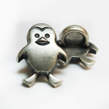 M-1318 Antique Silver Penguin Button