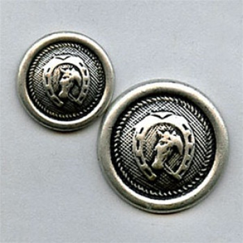 M-1420 Horseshoe Metal Button, 2 Sizes M-1420 Horseshoe Metal Button, 2 Sizes