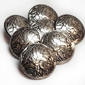M-179 - Indian Head Metal Button, Sold by the Dozen